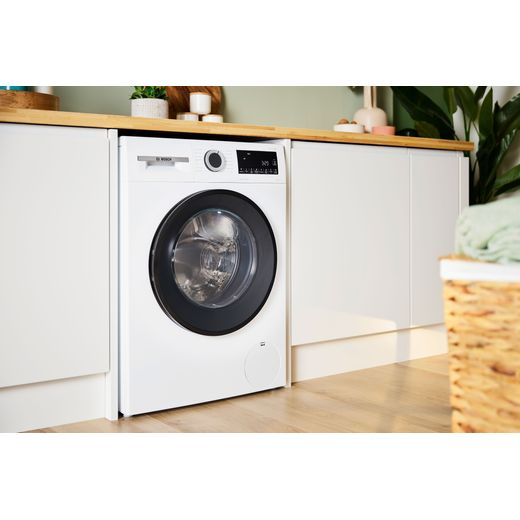 Bosch Series 6 WGG24400GB 9kg Washing Machine with 1400 rpm - White - Washing machine in kitchen shot